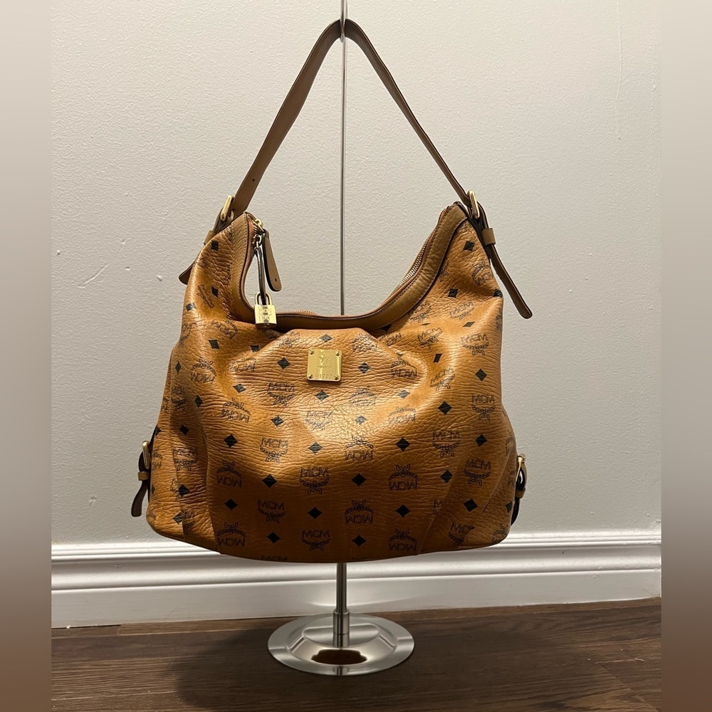 MCM Leather Visetos Shoulder Hobo Bag - Picture 4 of 16